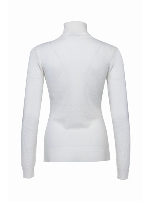 Maglia in lana jacquard con logo Avorio Elisabetta Franchi | MK23S56E2360
